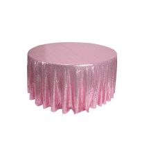 Nappe ronde 280cm sequin rose